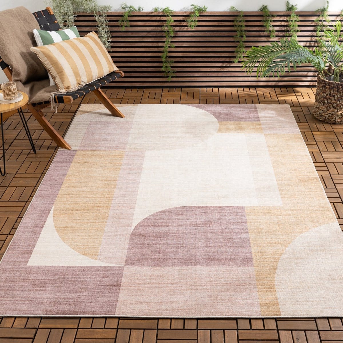 abstract buitenkleed groovy shapes pastel 160x230cm