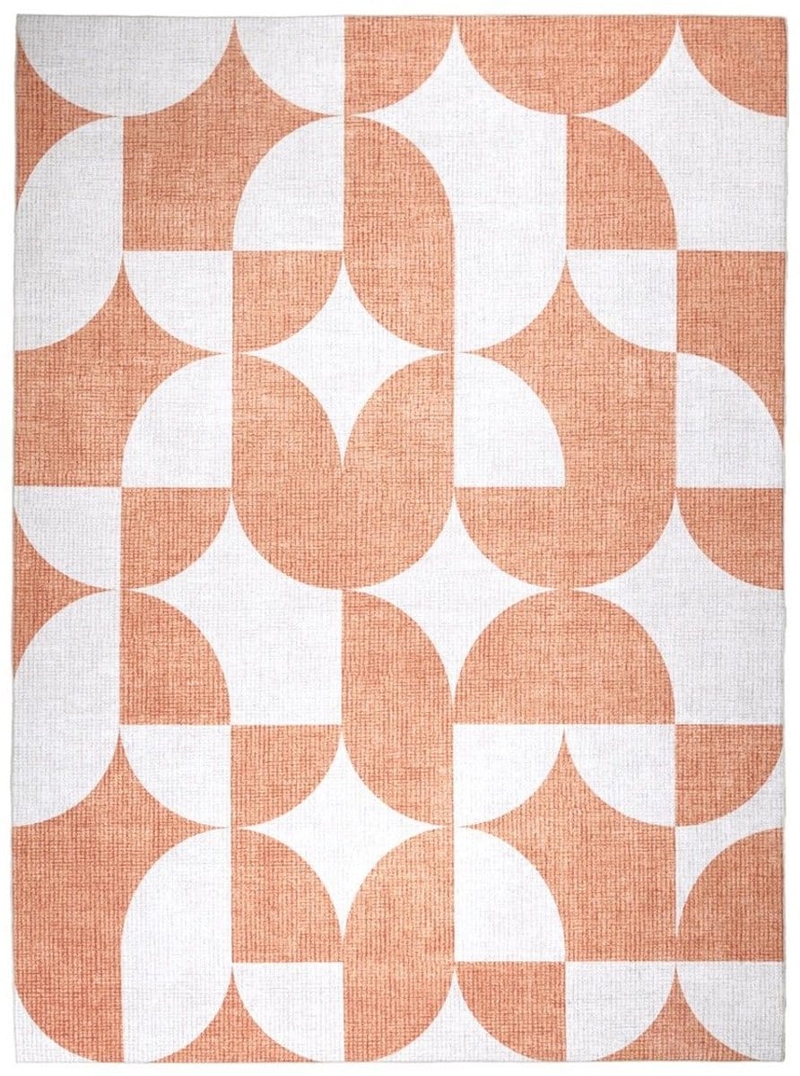 abstract buitenkleed groovy tiles terra 200x290cm