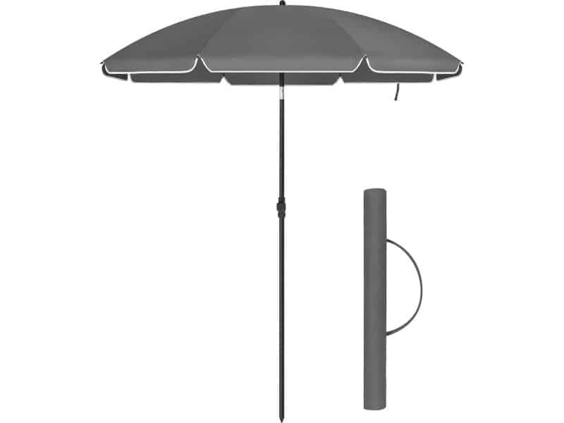 ACAZA Parasol - Strandparasol - Donkergrijs - 200 cm diameter