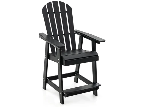 Adirondack Barstoel voor Buiten HDPE Terrasstoel met Armleuningen en Voetsteun