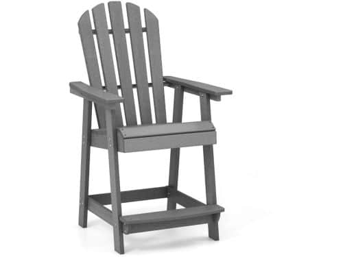 Adirondack Barstoel voor Buiten HDPE Terrasstoel met Armleuningen en Voetsteun