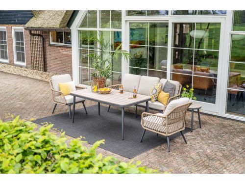 Allasio lounge-dining sofa set - 4-delig - carbon black