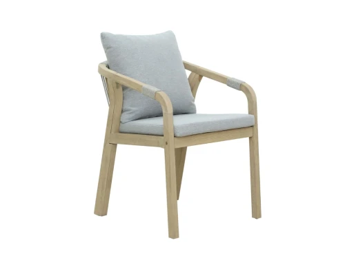 Alora dining tuinstoel | hardhout + touw | Light Grey