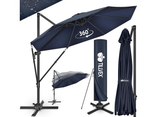 Aluminium Parasol 330 cm met Afdekking en Windbescherming