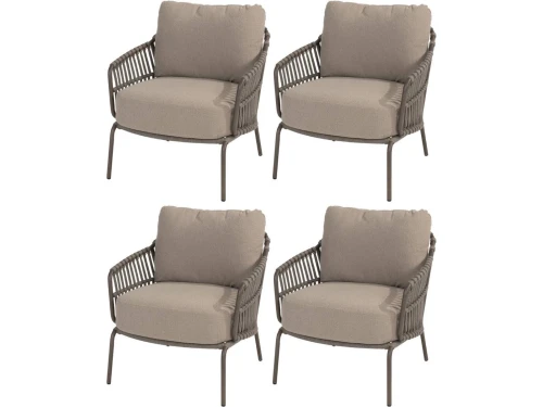 Amalfi Pasadena low dining tuinset 5 delig zand