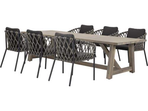 Amalfi Ravello dining tuinset 250x100xH76 cm 7 delig rope acacia