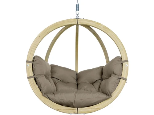 Amazonas Globo Chair Hangstoel 1-Persoons Taupe Kussens - Geïmpregneerd naaldhout