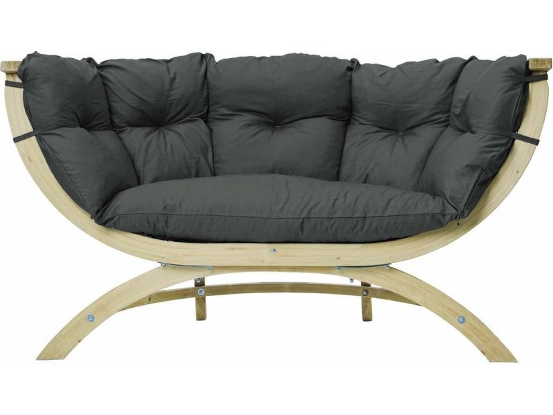 Amazonas Lounge Tuinbank Siena Due Antraciet Kussens - Vurenhout