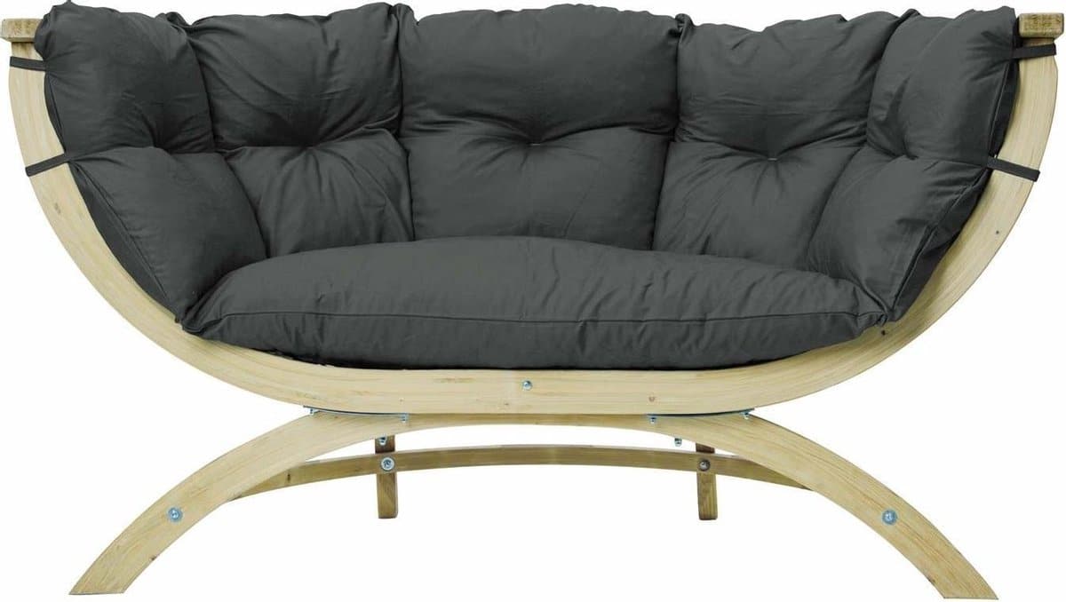 amazonas lounge tuinbank siena due antraciet kussens vurenhout