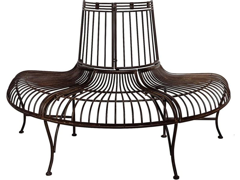 Antieke Tuinbank Metaal IJzer Bruin | Decoratieve Buitenbank 134cm