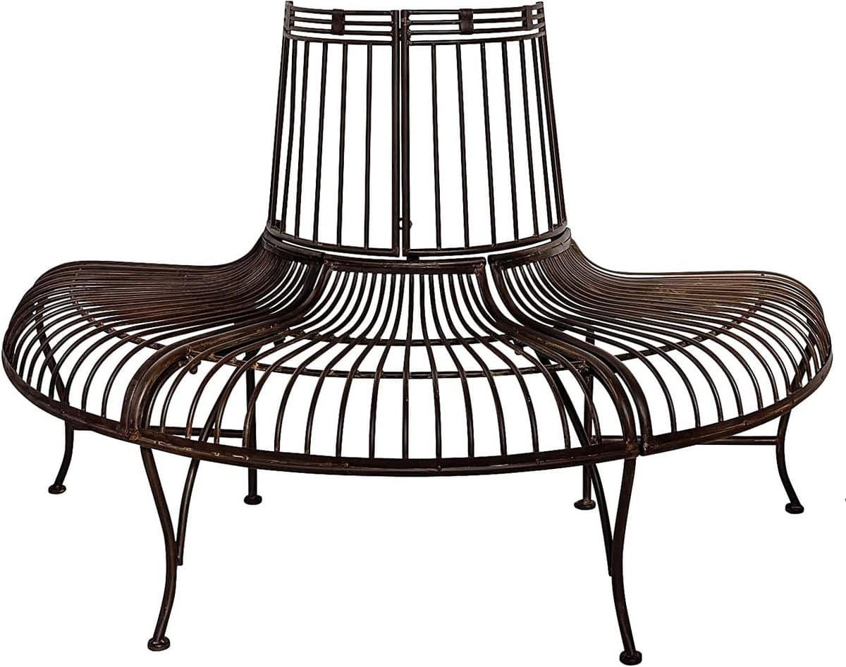 antieke tuinbank metaal ijzer bruin | decoratieve buitenbank 134cm