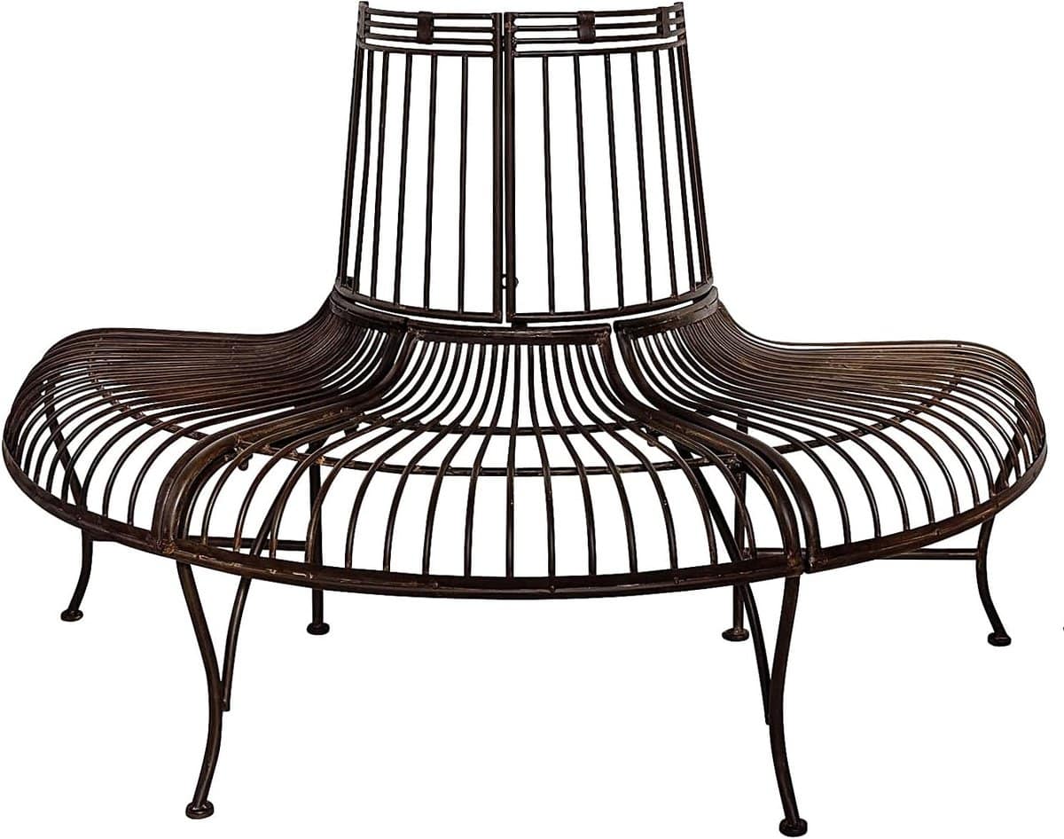 antieke tuinbank metaal ijzer bruin | decoratieve buitenbank 134cm