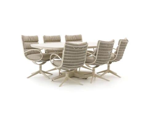 Apple Bee Camp Bay/Zanzibar Deens Ovaal 220cm dining tuinset 7-delig - Laagste prijsgarantie!