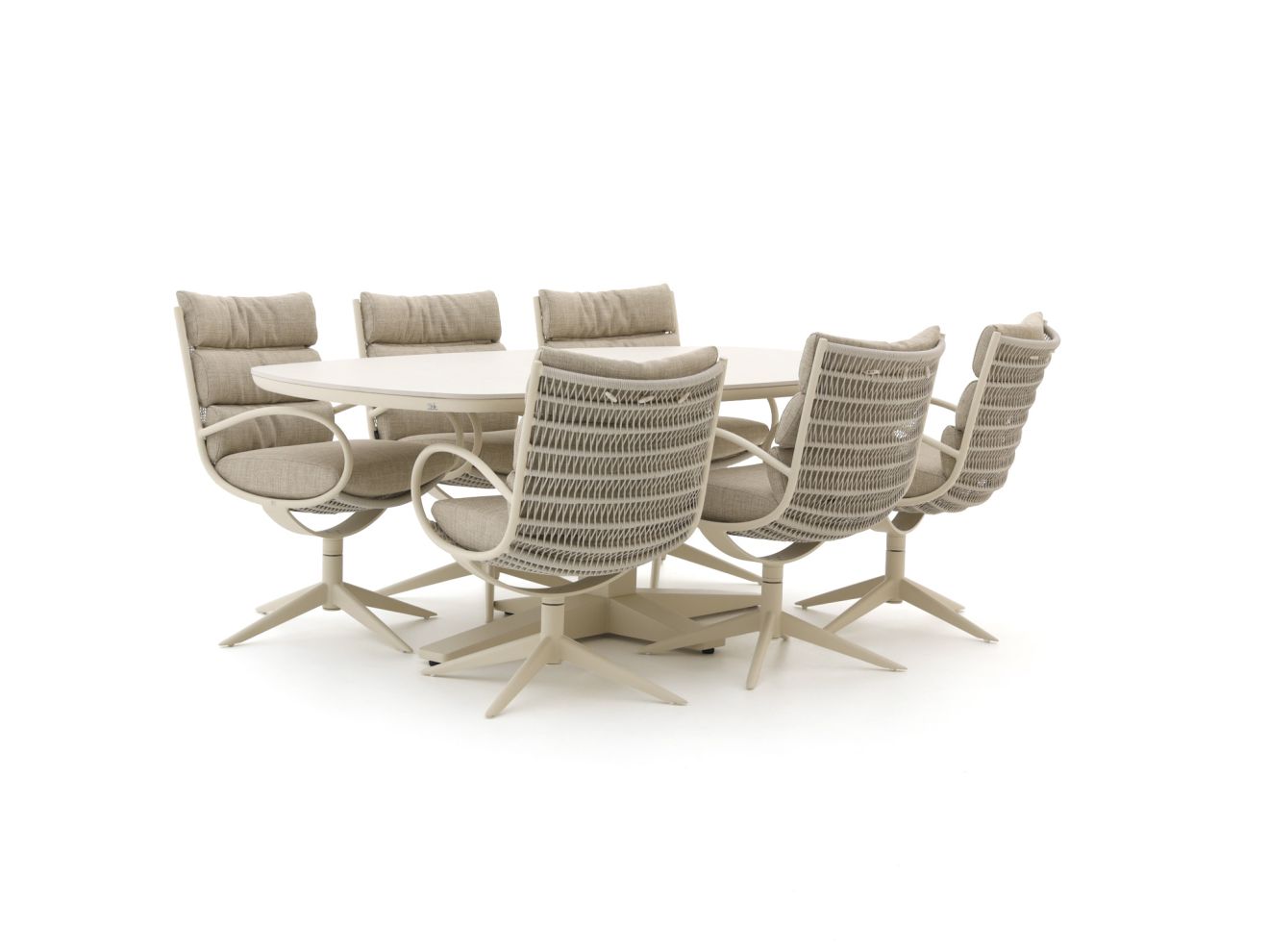 apple bee camp bay/zanzibar deens ovaal 220cm dining tuinset 7 delig laagste prijsgarantie!