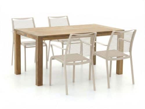 Apple Bee Hawaii/ROUGH-S 160cm dining tuinset 5-delig stapelbaar - Laagste prijsgarantie!