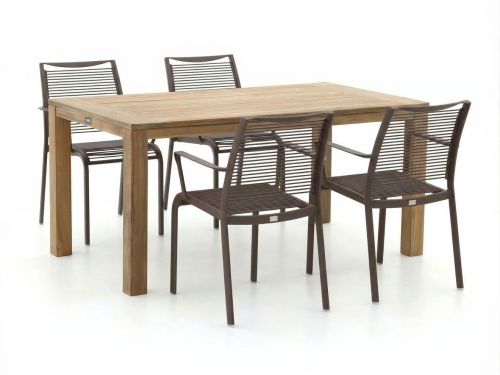 Apple Bee Hawaii/ROUGH-S 160cm dining tuinset 5-delig stapelbaar - Laagste prijsgarantie!