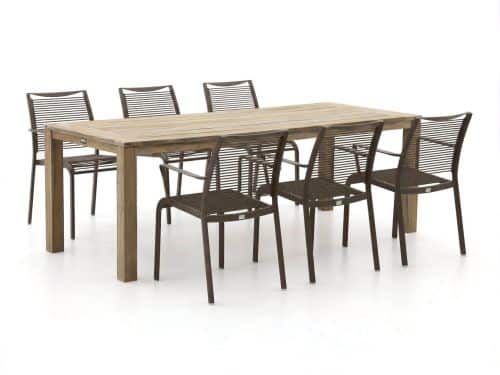 Apple Bee Hawaii/ROUGH-S 220cm dining tuinset 7-delig stapelbaar - Laagste prijsgarantie!