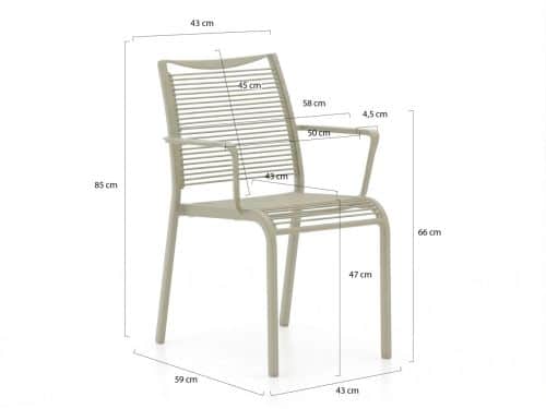 Apple Bee Hawaii/ROUGH-S 220cm dining tuinset 7-delig stapelbaar - Laagste prijsgarantie!