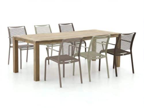 Apple Bee Hawaii/ROUGH-S 220cm dining tuinset 7-delig stapelbaar - Laagste prijsgarantie!