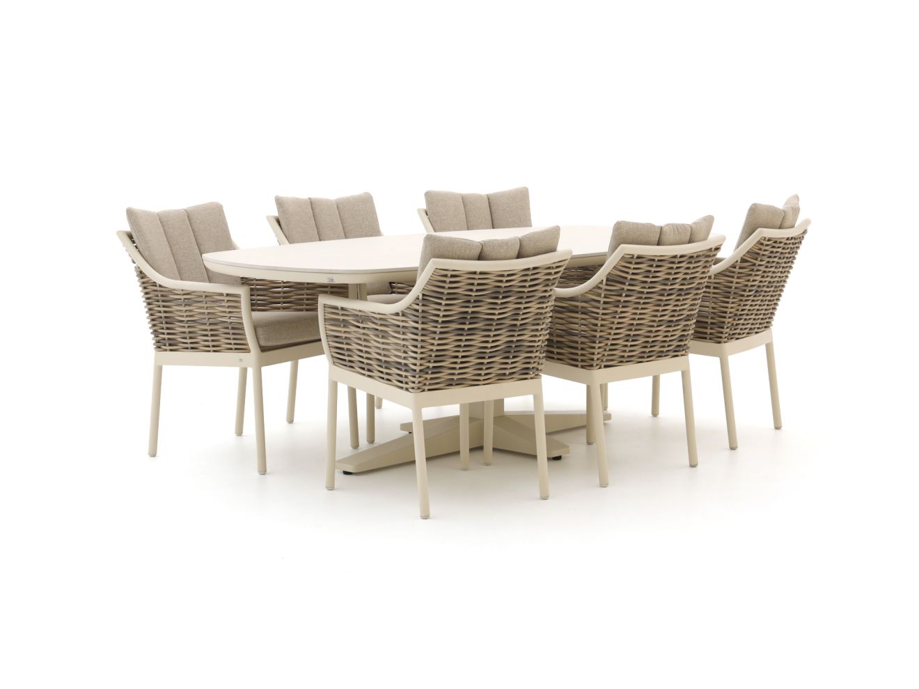 apple bee milou/zanzibar deens ovaal 220cm dining tuinset 7 delig laagste prijsgarantie!