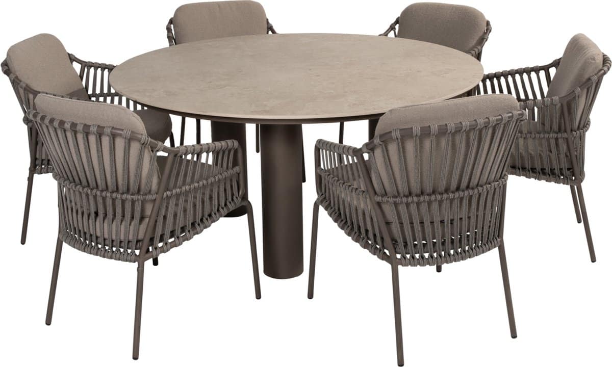 arizona capalbio dining tuinset 160xh75 cm rond 7 delig keramiek