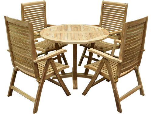 Arona legand dining tuinset 120 cm 5 delig teak