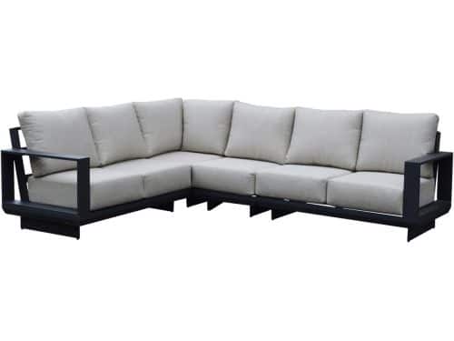 Avellino hoek loungeset 4 delig antraciet aluminium soft grey