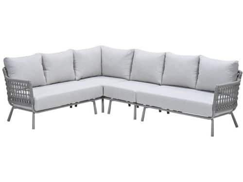 Aversa aluminium/rope hoek loungeset - taupe - valley sand
