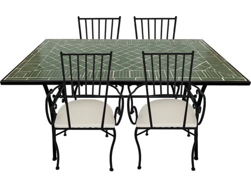AXI Leonie 5-delige Mozaïek Bistroset Donkergroen - Metalen frame met