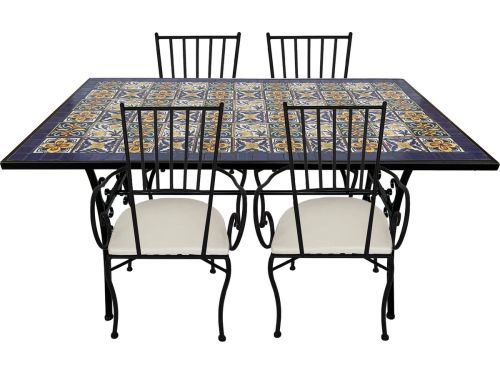 AXI Leonie 5-delige Mozaïek Bistroset Mediterrane Stijl Blauw