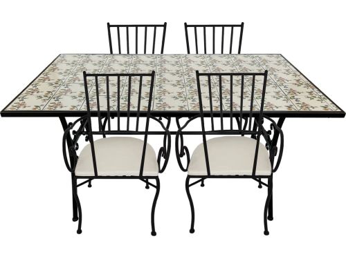 AXI Leonie 5-delige Mozaïek Bistroset Romantische roos - Metalen frame