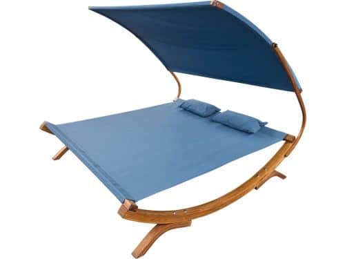 AXI Mallorca Tweepersoons ligbed met zonnescherm Blauw - FSC houten