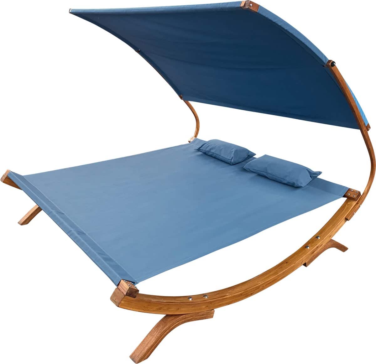 AXI Mallorca Tweepersoons ligbed met zonnescherm Blauw – FSC houten