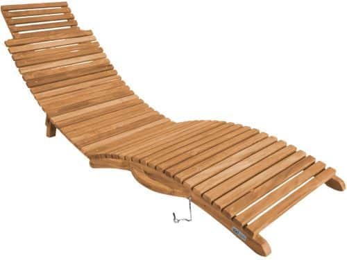 AXI Manny Teak Ligbed - Gebogen Ligbed - Opklapbaar