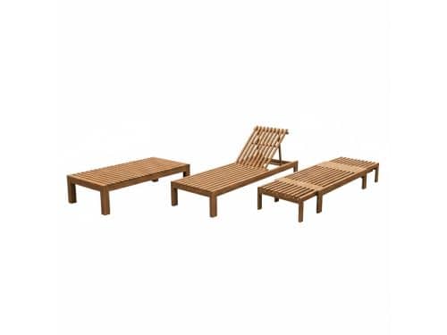 AXI Rowan 2-in-1 Teak Ligbed & Tuinbank - 250 x
