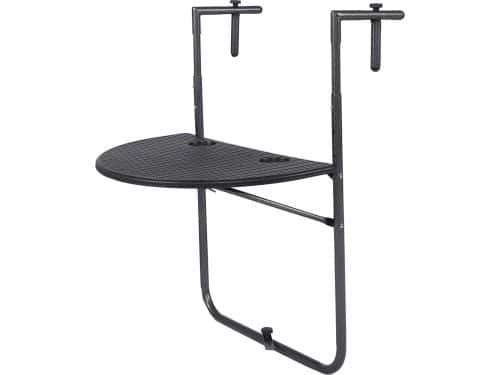 Balkon hangtafel Sparmeile zwart-bijzettafel met inklapbaar design Garden table