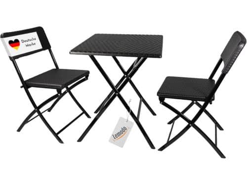 Balkonmeubelset 3-delig: Inklapbare Bistroset met 2 Stoelen en Tafel