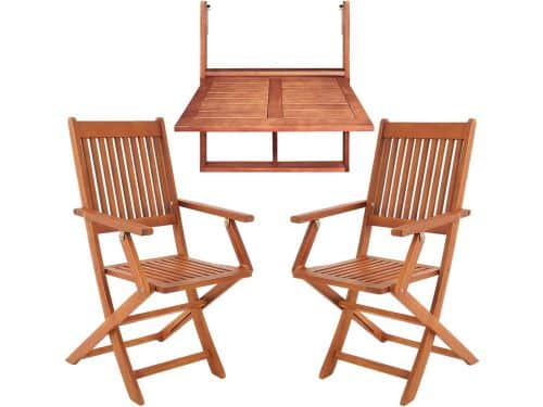 Balkonset 3-delig - Buitenmeubilair - Kleine ruimtes - Inklapbaar ophangsysteem