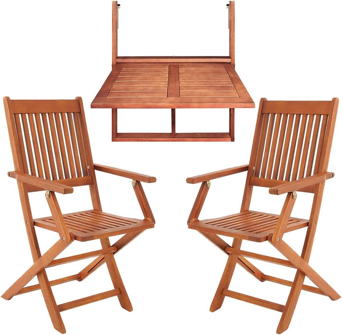 balkonset 3 delig buitenmeubilair kleine ruimtes inklapbaar ophangsysteem