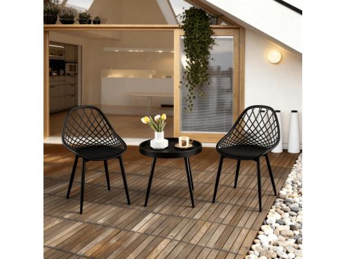 Balkonset voor klein balkon met 2 stoelen en 1 tafel