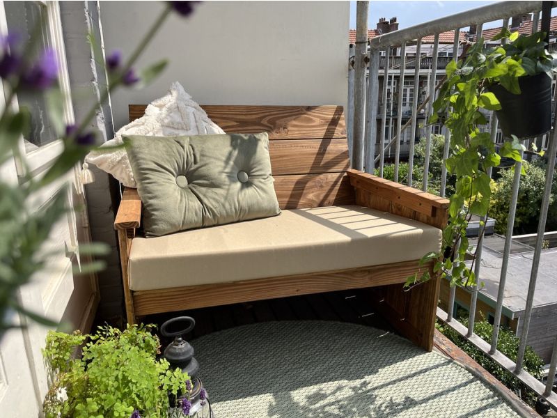 Balkonstudio balkonbank - 85 cm breed - loungebank - universeel