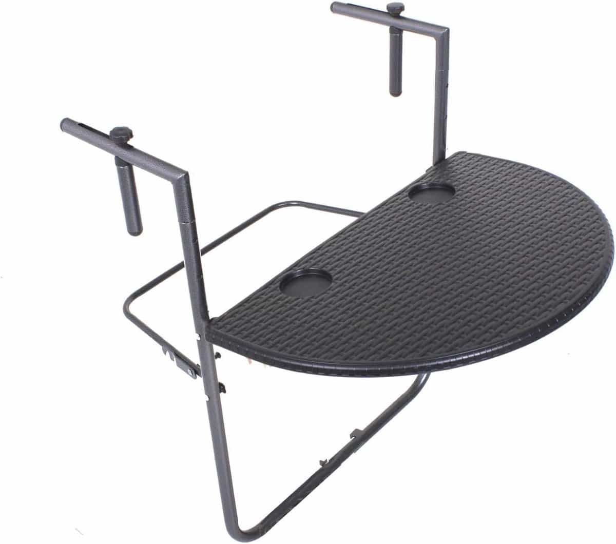 balkontafel klaptafel rotan look zwart ruimtebesparend en weerbestendig