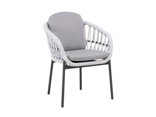 Bari dining tuinstoel | touw + aluminium | wit