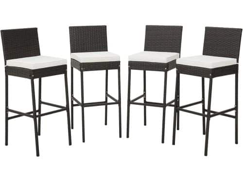 Barkruk met Kussens en Rugleuning - Duurzame Bistrostoelen voor Balkon