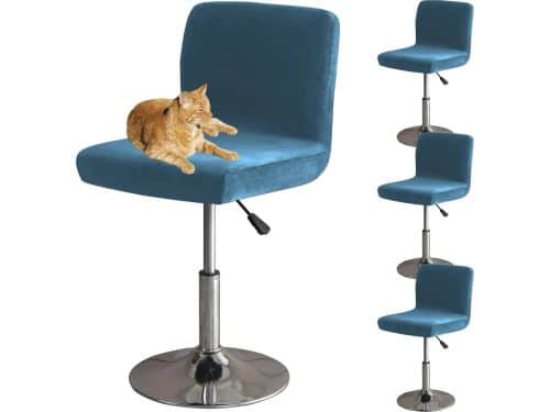 Barstoelhoes met Rugleuning - Elastische Velours Bekleding voor Barstoelen