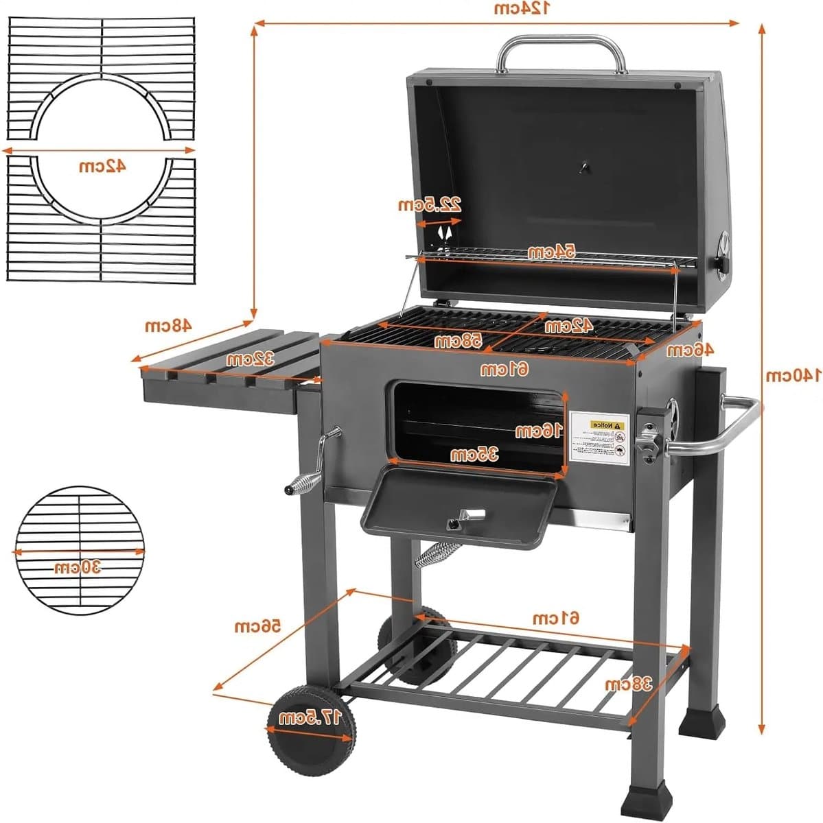 bbq bbq houtskool smoker barbecue compacte
