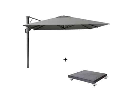 Beaufort zweefparasol - premium doek | 320x320cm met Modena parasolvoet 120kg | Manhattan
