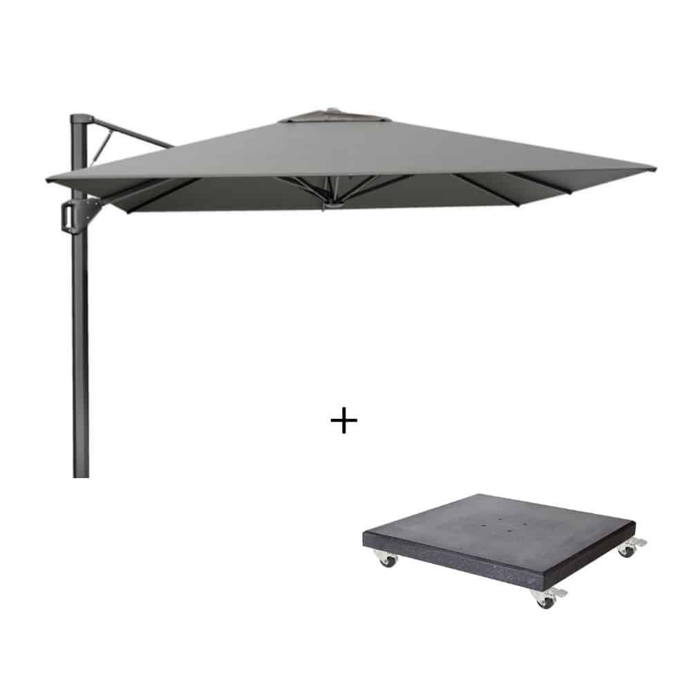 beaufort zweefparasol premium doek | 320x320cm met modena parasolvoet 120kg | manhattan