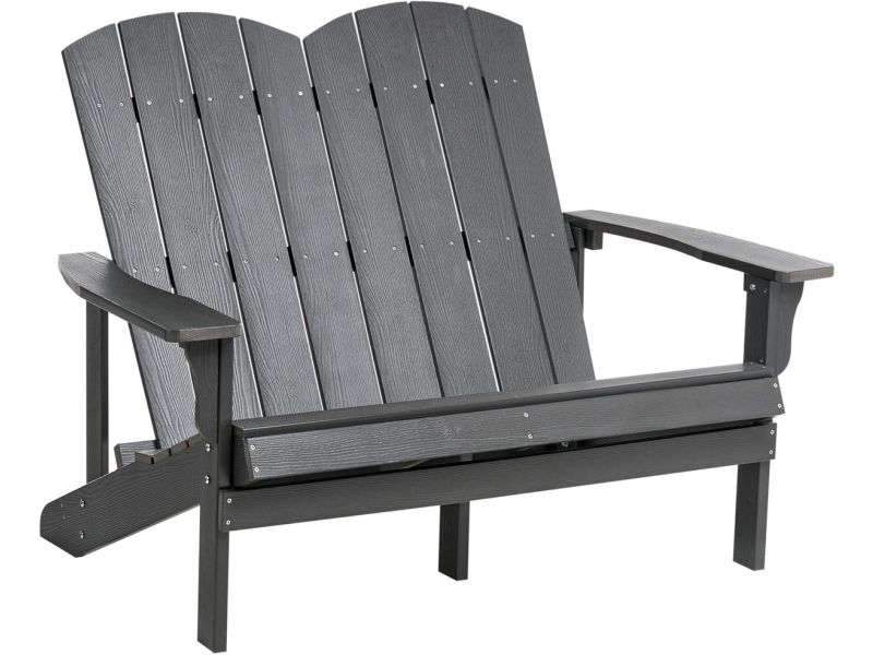 BELIANI ADIRONDACK - Tuinbank - Donkergrijs - Kunsthout