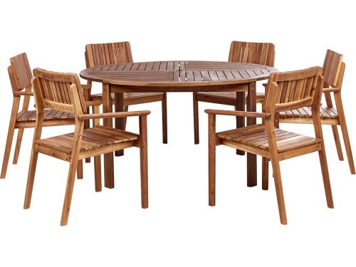 BELIANI AGELLO/TOLVE - Tuinset voor 6 - Lichthout - Acaciahout